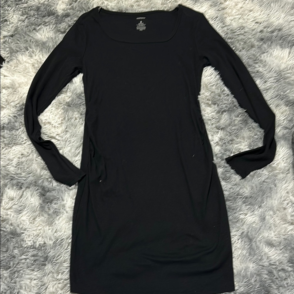 NWOT Sonoma maternity small form fitting black dress - casual long sleeve